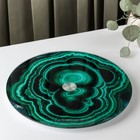 Подставка стеклянная для торта вращающаяся Доляна «Малахит», d=32 см, цвет зелёный - Фото 1