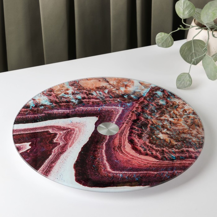 Подставка стеклянная для торта вращающаяся Доляна «Жеода», d=32 см ㅤ - Фото 1