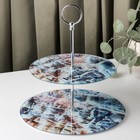 Фруктовница стеклянная 2-х ярусная круглая Доляна «Биотин», d=25/20 см, цвет разноцветный - Фото 1