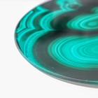 Доска разделочная Доляна «Малахит», d=20 см, стекло, зелёная - Фото 2