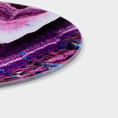 Доска разделочная Доляна «Жеода», d=20 см, стекло, розовая