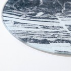 Доска разделочная стеклянная Доляна «Малахит», d=20 см, цвет серый - фото 4347931
