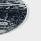 Доска разделочная Доляна «Малахит», d=20 см, стекло, серая - Фото 3