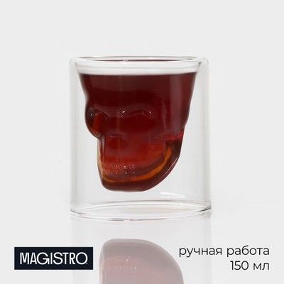 Стопка-шот Magistro «Череп», 150 мл, 8×8.5 см, стекло, прозрачная
