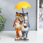 Сувенир полистоун лак "Котики - Прогулка под зонтом" 21,5х10х11,2 см - Фото 1