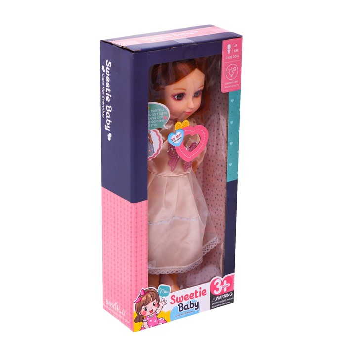 Кукла классическая «Маша» 41 см со светом, английская озвучка, в платье 53292