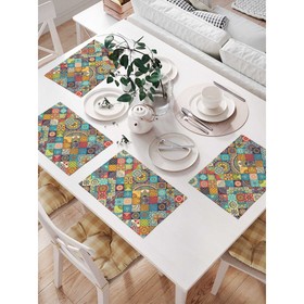 Комплект салфеток для сервировки стола «Лоскуты орнамента», прямоугольные, размер 32х46 см, 4 шт
