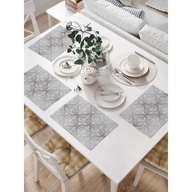 Комплект салфеток для сервировки стола «Хмурые цветы», прямоугольные, размер 32х46 см, 4 шт