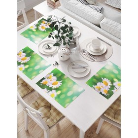 Комплект салфеток для сервировки стола «Милые ромашки», прямоугольные, размер 32х46 см, 4 шт