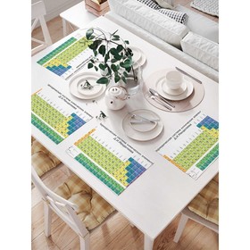 Комплект салфеток для сервировки стола «Таблица Менделеева», прямоугольные, размер 32х46 см, 4 шт