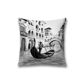 Наволочка декоративная «Путешествие на лодке по Венеции», на молнии, размер 45х45 см