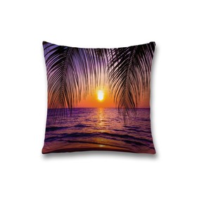 Наволочка декоративная «Закат под пальмой», на молнии, размер 45х45 см