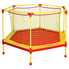 Батут-манеж Leco-IT Home, d=160 см, с внутренней защитной сеткой, жёлтый/красный - Фото 1