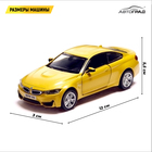 Машина металлическая BMW M4 COUPE, 1:32, инерция, открываются двери, цвет жёлтый - Фото 2