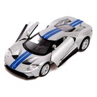 Машина металлическая FORD GT, 1:32, инерция, открываются двери, цвет серый - фото 25511847