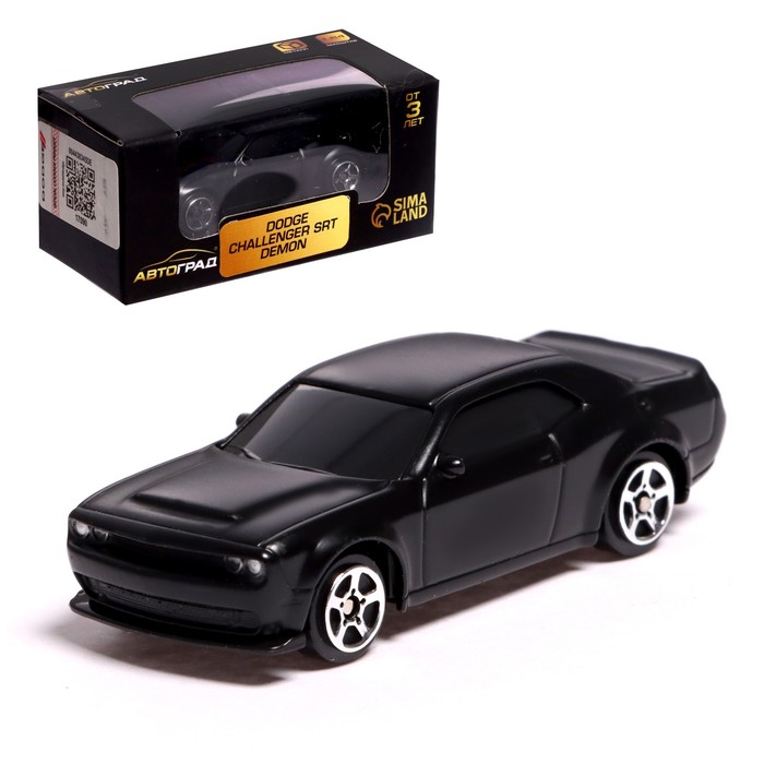 Машина металлическая DODGE CHALLENGER SRT DEMON, 1:64, цвет чёрный - Фото 1