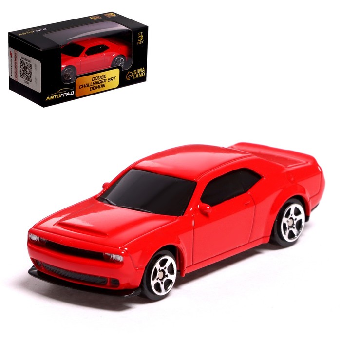 Машина металлическая DODGE CHALLENGER SRT DEMON, 1:64, цвет красный - Фото 1