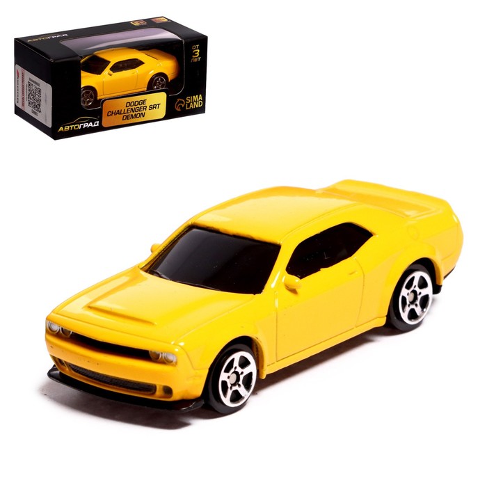 Машина металлическая DODGE CHALLENGER SRT DEMON, 1:64, цвет жёлтый - Фото 1