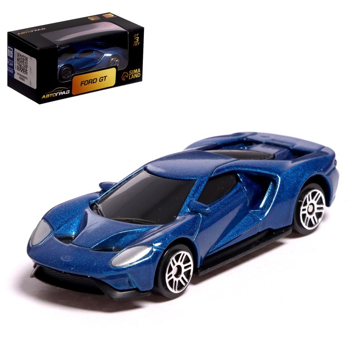 Машина металлическая FORD GT, 1:64, цвет синий - Фото 1