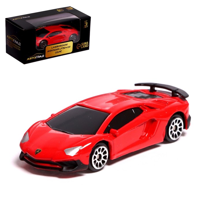 Машина металлическая LAMBORGHINI AVENTADOR LP750-4 SV, 1:64, цвет красный - Фото 1