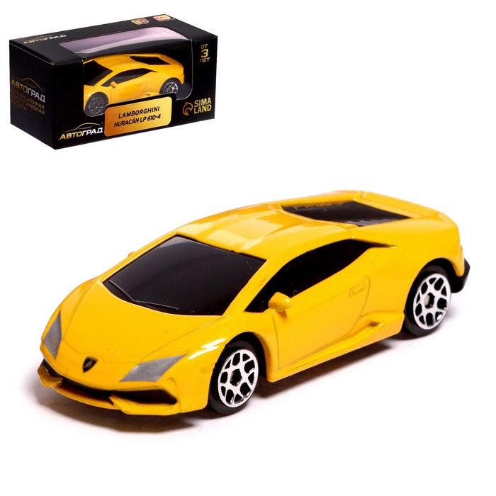 Машина металлическая LAMBORGHINI HURACAN LP610-4, 1:64, цвет жёлтый - Фото 1