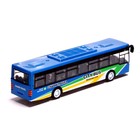 Автобус металлический «Междугородний», инерционный, масштаб 1:43, цвет синий - Фото 3
