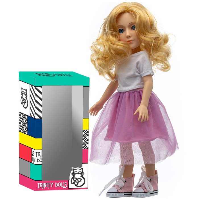Кукла БЬЯНКА, TRINITY DOLLS, розовая юбка, белая футболка - Фото 1