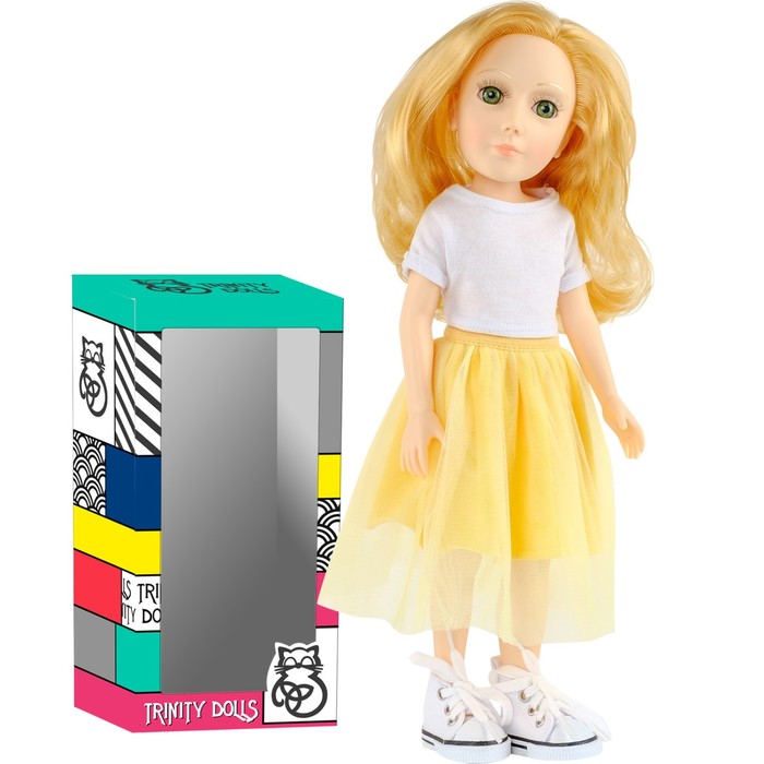 Кукла МИРА, TRINITY DOLLS, жёлтая юбка, белая футболка - Фото 1