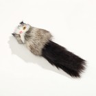Игрушка для кошек "Кот-дружок", искусственный мех, корпус 7 см, бело-коричневая/чёрная - фото 6564011