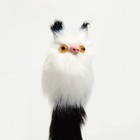 Игрушка для кошек "Кот-дружок", искусственный мех, корпус 7 см, белая/чёрная - Фото 2