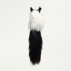 Игрушка для кошек "Кот-дружок", искусственный мех, корпус 7 см, белая/чёрная - Фото 3