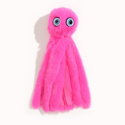 Игрушка для кошек «Осьминожек» из искусственного меха, до 19 см, фуксия