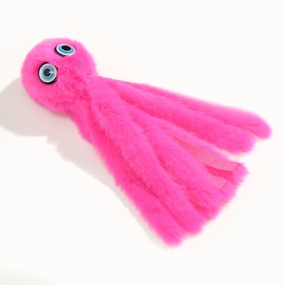 Игрушка для кошек «Осьминожек» из искусственного меха, до 19 см, фуксия