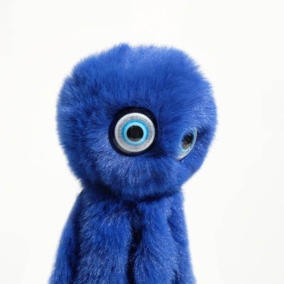 Игрушка для кошек «Осьминожек» из искусственного меха, до 19 см, синяя