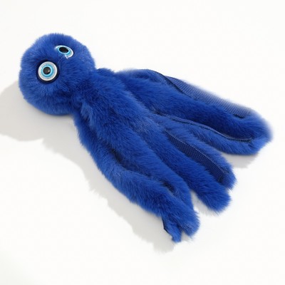 Игрушка для кошек «Осьминожек» из искусственного меха, до 19 см, синяя