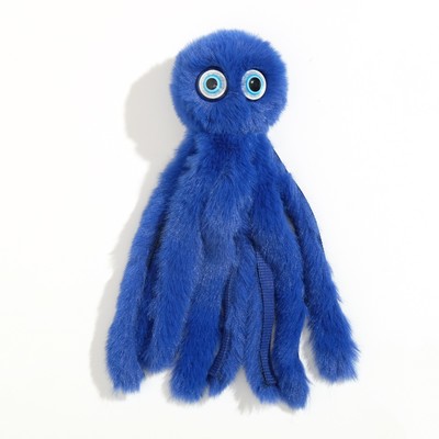 Игрушка для кошек «Осьминожек» из искусственного меха, до 19 см, синяя