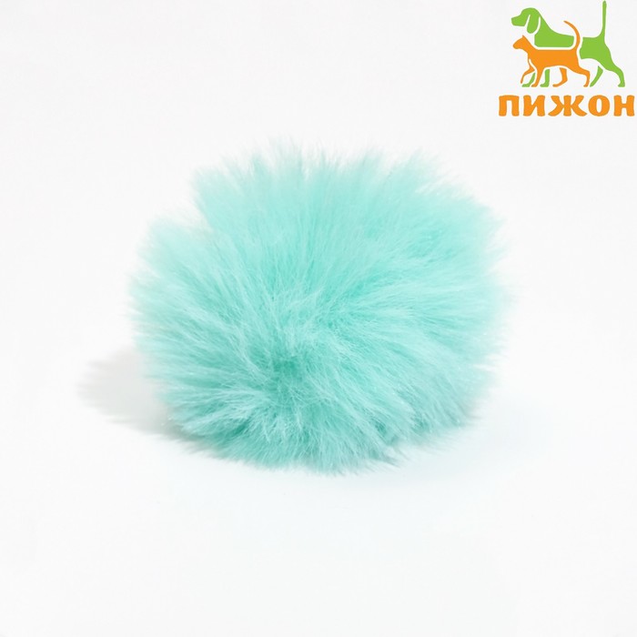 Игрушка для кошек "Меховой шарик", искусственный мех, 5 см, мятная - Фото 1