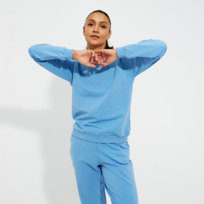 Костюм женский (свитшот, брюки) MINAKU: Casual Collection цвет голубой, размер 52 53349