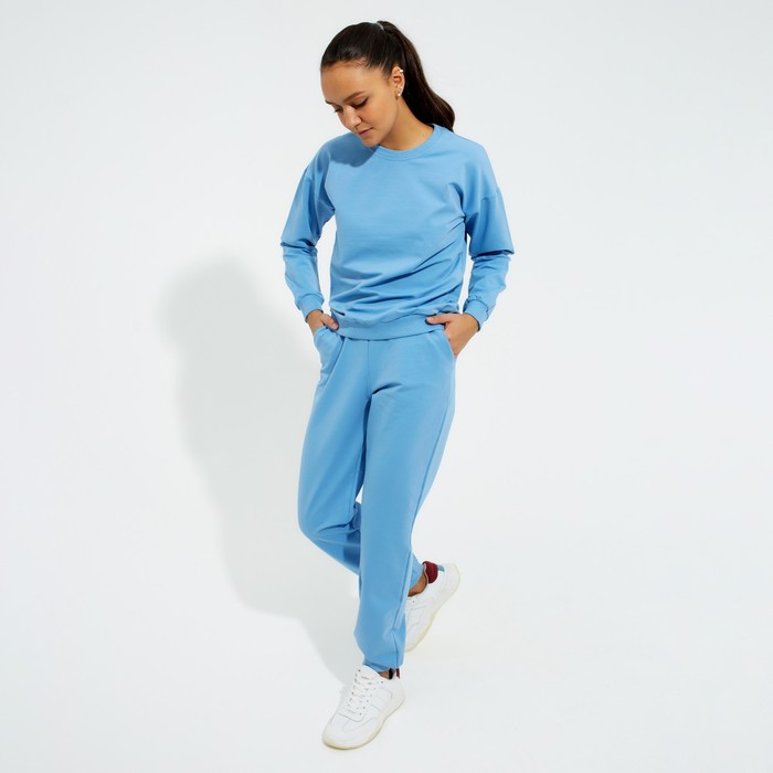 Костюм женский (свитшот, брюки) MINAKU: Casual Collection цвет голубой, размер 52 53349