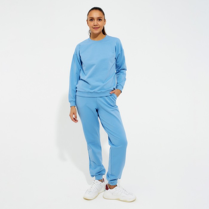 Костюм женский (свитшот, брюки) MINAKU: Casual Collection цвет голубой, размер 52 53349