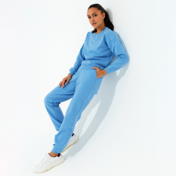 Костюм женский (свитшот, брюки) MINAKU: Casual Collection цвет голубой, размер 52 53349
