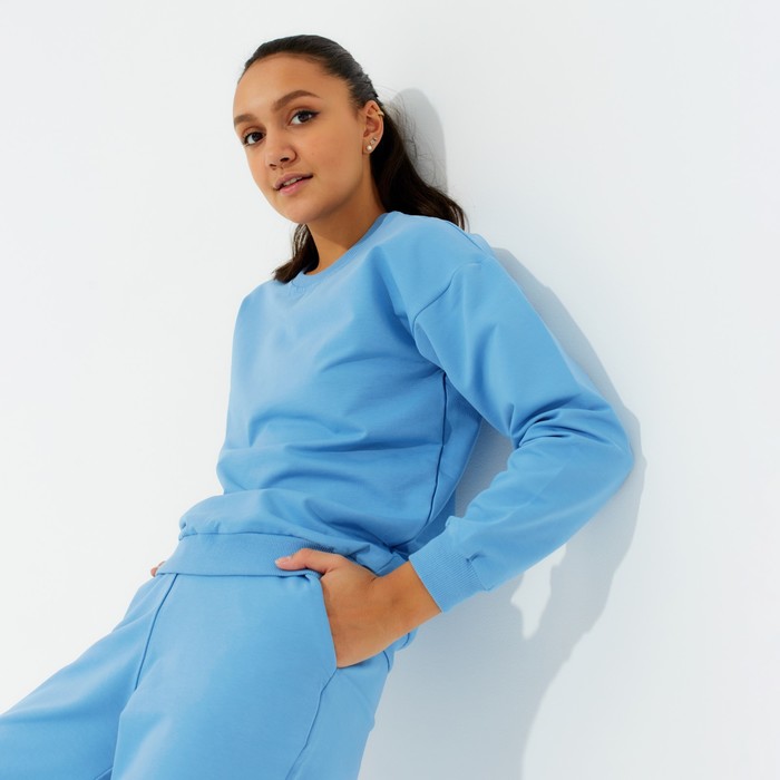 Костюм женский (свитшот, брюки) MINAKU: Casual Collection цвет голубой, размер 52 53349