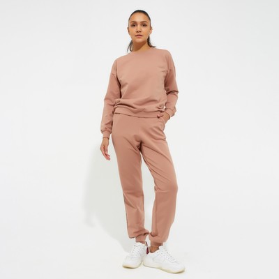 Костюм женский (свитшот, брюки) MINAKU: Casual Collection, размер 46, цвет песочный