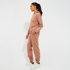 Костюм женский (худи, брюки) MINAKU: Casual Collection цвет песочный, р-р 52 - фото 809099372