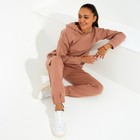 Костюм женский (худи, брюки) MINAKU: Casual Collection цвет песочный, р-р 52 - фото 809099374