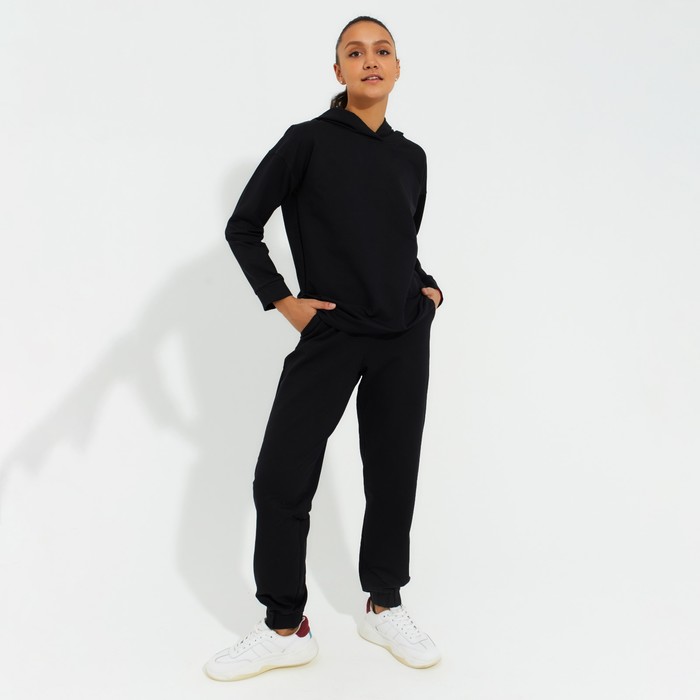 Костюм женский (худи, брюки) MINAKU: Casual Collection цвет чёрный, размер 46 53352