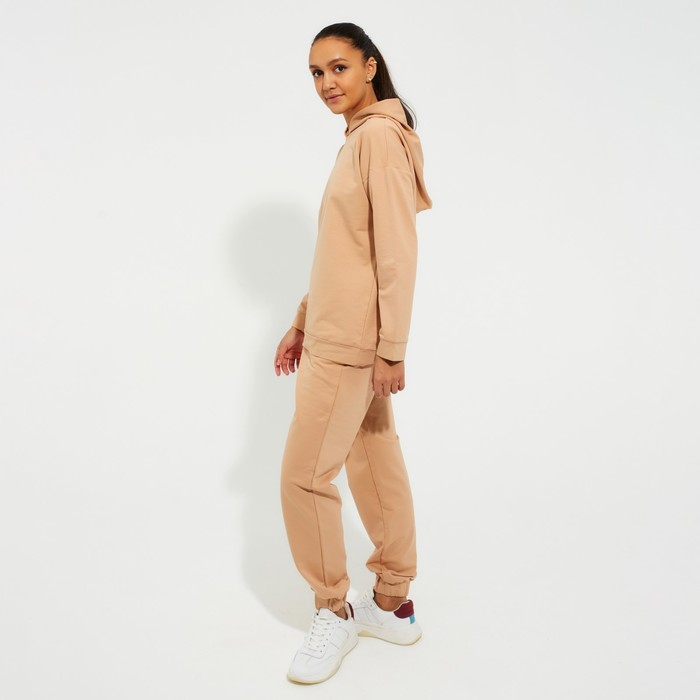 Костюм женский (худи, брюки) MINAKU: Casual Collection цвет бежевый, размер 46 53353