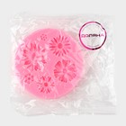 Молд для заливки Доляна «Цветы», силикон, d=7.5 см, розовый - Фото 6