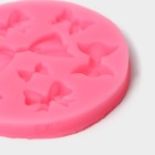 Молд для заливки Доляна «Бант», силикон, d=8.5 см, розовый - Фото 3