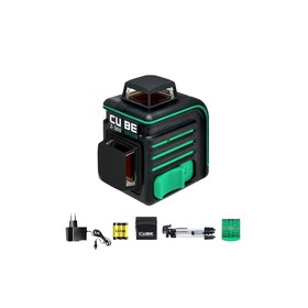 Уровень лазерный ADA CUBE 2-360 GREEN Professional Edition, до 20 м, 2 луча, 532 Нм, ± 0.3 мм/м   77